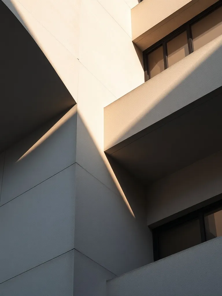 A minimalist architectural detail of a concrete building wit